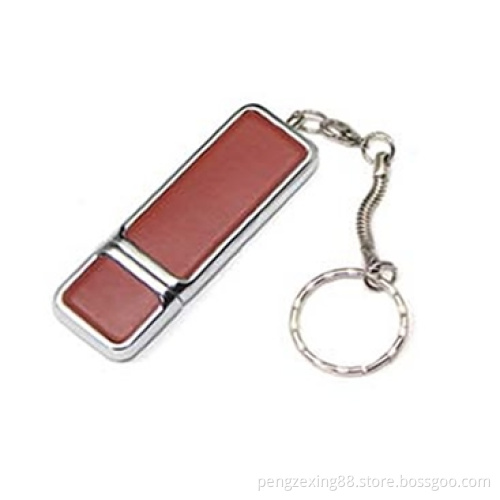 Exclusive Leather USB Flash Disk with Keychain, Hotsales